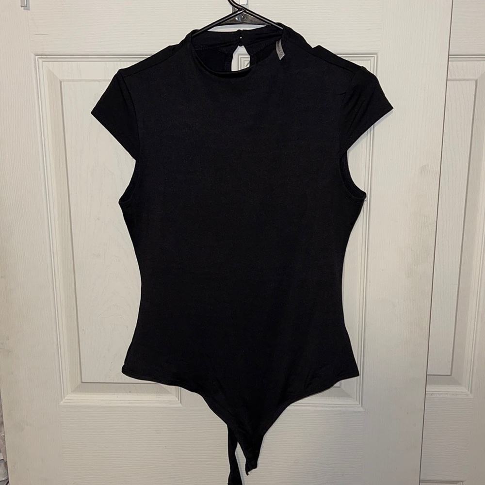 Lulus Basics Sleek Style Funnel Neck Bodysuit